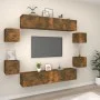 TV-Möbelset 8-tlg. aus geräuchertem Eichenschichtholz von vidaXL, TV-Möbel - Ref: Foro24-3114219, Preis: 190,55 €, Rabatt: %