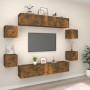 TV-Möbelset 8-tlg. aus geräuchertem Eichenschichtholz von vidaXL, TV-Möbel - Ref: Foro24-3114219, Preis: 194,39 €, Rabatt: %