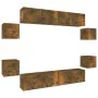 8-piece TV furniture set made of smoked oak plywood by vidaXL, TV Furniture - Ref: Foro24-3114219, Price: 190,55 €, Discount: %