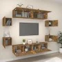 TV-Möbelset 8-tlg. aus geräuchertem Eichenschichtholz von vidaXL, TV-Möbel - Ref: Foro24-3114219, Preis: 190,55 €, Rabatt: %