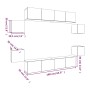 TV-Möbelset 8-tlg. aus geräuchertem Eichenschichtholz von vidaXL, TV-Möbel - Ref: Foro24-3114219, Preis: 194,39 €, Rabatt: %