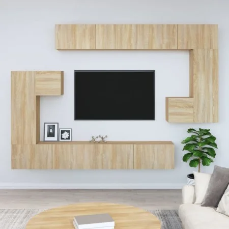 TV-Wandschrank aus Sonoma-Eichensperrholz von vidaXL, TV-Möbel - Ref: Foro24-3114592, Preis: 363,24 €, Rabatt: %