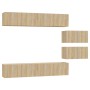 Set de muebles para TV 6 pzas madera contrachapada roble sonoma de vidaXL, Muebles TV - Ref: Foro24-3114600, Precio: 224,03 €...
