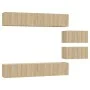 TV furniture set 6 pieces sonoma oak plywood by vidaXL, TV Furniture - Ref: Foro24-3114600, Price: 217,10 €, Discount: %
