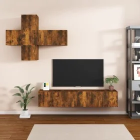 7-piece smoked oak plywood TV cabinet set by vidaXL, TV Furniture - Ref: Foro24-3114507, Price: 167,72 €, Discount: %