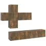 7-teiliges TV-Schrankset aus geräuchertem Eichensperrholz von vidaXL, TV-Möbel - Ref: Foro24-3114507, Preis: 166,27 €, Rabatt: %