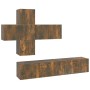 7-teiliges TV-Schrankset aus geräuchertem Eichensperrholz von vidaXL, TV-Möbel - Ref: Foro24-3114507, Preis: 169,38 €, Rabatt: %