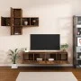 7-teiliges TV-Schrankset aus geräuchertem Eichensperrholz von vidaXL, TV-Möbel - Ref: Foro24-3114507, Preis: 166,27 €, Rabatt: %