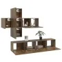 7-teiliges TV-Schrankset aus geräuchertem Eichensperrholz von vidaXL, TV-Möbel - Ref: Foro24-3114507, Preis: 166,27 €, Rabatt: %