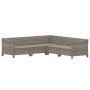 Set de muebles de jardín 5 pzas y cojines ratán sintético gris