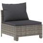 Set de muebles de jardín 5 pzas y cojines ratán sintético gris