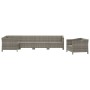 Set de muebles de jardín 6 pzas y cojines ratán sintético gris