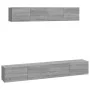 TV furniture set 4 pieces in gray Sonoma plywood by vidaXL, TV Furniture - Ref: Foro24-3114540, Price: 157,87 €, Discount: %