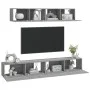 TV furniture set 4 pieces in gray Sonoma plywood by vidaXL, TV Furniture - Ref: Foro24-3114540, Price: 157,87 €, Discount: %