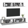 TV-Möbel-Set 4 Stück Sonoma grau Sperrholz von vidaXL, TV-Möbel - Ref: Foro24-3114540, Preis: 157,87 €, Rabatt: %