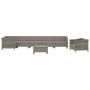 Set de muebles de jardín 8 pzas y cojines ratán sintético gris