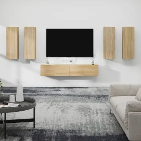 TV-Möbelset 6-teilig Sonoma-Eiche-Sperrholz von vidaXL, TV-Möbel - Ref: Foro24-3114344, Preis: 238,02 €, Rabatt: %