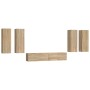 Set de muebles para TV 6 pzas madera contrachapada roble sonoma de vidaXL, Muebles TV - Ref: Foro24-3114344, Precio: 252,03 €...
