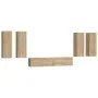 TV-Möbelset 6-teilig Sonoma-Eiche-Sperrholz von vidaXL, TV-Möbel - Ref: Foro24-3114344, Preis: 238,02 €, Rabatt: %