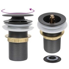 Desagüe de empuje sin función desbordamiento gris 6,4x6,4x9,1cm de vidaXL, Grifos - Ref: Foro24-149063, Precio: 14,83 €, Desc...