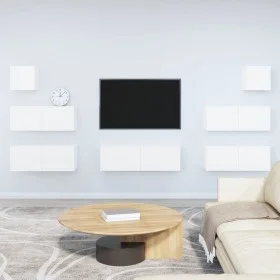 TV furniture set, 7 pieces, white plywood. by vidaXL, TV Furniture - Ref: Foro24-3114542, Price: 311,04 €, Discount: %