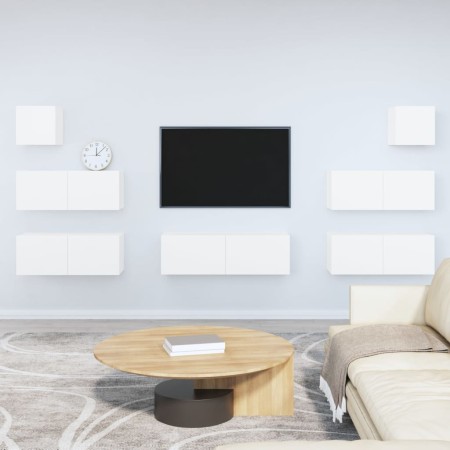 Set de muebles para TV 7 piezas madera contrachapada blanco de vidaXL, Muebles TV - Ref: Foro24-3114542, Precio: 318,17 €, De...