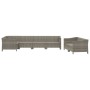 Set de muebles de jardín 7 pzas y cojines ratán sintético gris