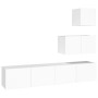 Set de muebles para TV 4 piezas madera contrachapada blanco de vidaXL, Muebles TV - Ref: Foro24-3114638, Precio: 156,78 €, De...