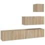 TV-Möbelset 4-teilig Sonoma-Eichensperrholz von vidaXL, TV-Möbel - Ref: Foro24-3114648, Preis: 140,51 €, Rabatt: %