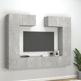 Set de muebles de TV 6 pzas madera contrachapada gris hormigón de vidaXL, Muebles TV - Ref: Foro24-3114465, Precio: 270,17 €,...