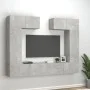 TV-Möbelset 6-teilig betongraues Sperrholz von vidaXL, TV-Möbel - Ref: Foro24-3114465, Preis: 270,17 €, Rabatt: %