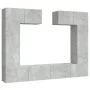 TV-Möbelset 6-teilig betongraues Sperrholz von vidaXL, TV-Möbel - Ref: Foro24-3114465, Preis: 270,17 €, Rabatt: %