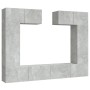 TV-Möbelset 6-teilig betongraues Sperrholz von vidaXL, TV-Möbel - Ref: Foro24-3114465, Preis: 276,17 €, Rabatt: %