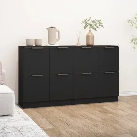 Aparadores 2 uds madera contrachapada negro 60x30x70 cm by vidaXL, Sideboards - Ref: Foro24-3115805, Price: 123,57 €, Discoun...