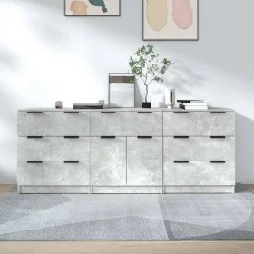 Concrete gray plywood 3-piece sideboard by vidaXL, Sideboards - Ref: Foro24-3115799, Price: 208,69 €, Discount: %