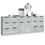 Dreiteiliges Sideboard aus betongrauem Sperrholz von vidaXL, Sideboards - Ref: Foro24-3115799, Preis: 216,11 €, Rabatt: %