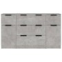 Concrete gray plywood 3-piece sideboard set by vidaXL, Sideboards - Ref: Foro24-3115823, Price: 172,32 €, Discount: %