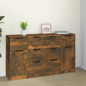 3-piece smoked oak plywood sideboard set by vidaXL, Sideboards - Ref: Foro24-3115825, Price: 152,39 €, Discount: %