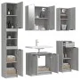 5-teiliges Badezimmermöbelset aus grauem Sonoma-Sperrholz von vidaXL, Badezimmermöbel - Ref: Foro24-3115858, Preis: 287,99 €,...