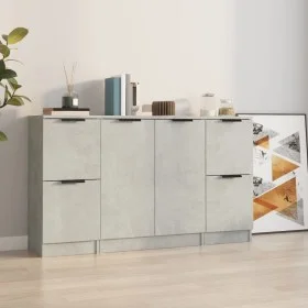Sideboards 3 Stück zementgraues Sperrholz von vidaXL, Sideboards - Ref: Foro24-3115847, Preis: 124,74 €, Rabatt: %
