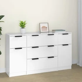 3-piece glossy white plywood sideboard set by vidaXL, Sideboards - Ref: Foro24-3115824, Price: 195,34 €, Discount: %
