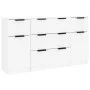 3-teiliges Sideboard-Set aus glänzend weißem Sperrholz von vidaXL, Sideboards - Ref: Foro24-3115824, Preis: 195,34 €, Rabatt: %