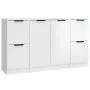 Sideboards 3 Stück Sperrholz glänzend weiß von vidaXL, Sideboards - Ref: Foro24-3115848, Preis: 156,94 €, Rabatt: %