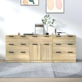 3-piece plywood oak Sonoma color sideboard by vidaXL, Sideboards - Ref: Foro24-3115798, Price: 220,00 €, Discount: %