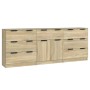 3-piece plywood oak Sonoma color sideboard by vidaXL, Sideboards - Ref: Foro24-3115798, Price: 229,62 €, Discount: %
