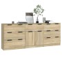 3-piece plywood oak Sonoma color sideboard by vidaXL, Sideboards - Ref: Foro24-3115798, Price: 229,62 €, Discount: %