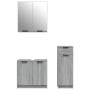 Set de muebles de baño 3 pzas madera contrachapada gris sonoma