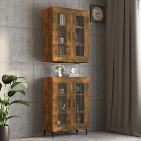 Wandschrank aus geräucherter Eiche, 69,5 x 34 x 90 cm von vidaXL, Sideboards - Ref: Foro24-817390, Preis: 62,19 €, Rabatt: %