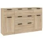 3-piece plywood sideboard set in Sonoma oak color. by vidaXL, Sideboards - Ref: Foro24-3115822, Price: 176,84 €, Discount: %