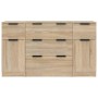 Sperrholz Anrichte 3er Set Sonoma Eiche Farbe von vidaXL, Sideboards - Ref: Foro24-3115822, Preis: 175,41 €, Rabatt: %